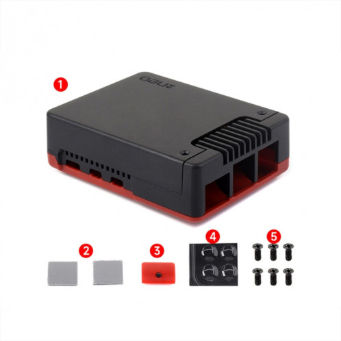 Boîtier en alliage d'aluminium Waveshare 26587 pour Raspberry Pi 5 Argon Neo, spécifications : standard SW4901782-010